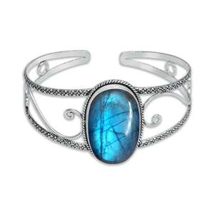 กำไลข้อมือแบบปรับได้ หลายสี คริสตัลธรรมชาติหลากหลายชนิด ชุบเงินโบราณ วินเทจ ทองเหลือง โบฮีเมียน รูปทรงเรขาคณิต สำหรับทุกเพศ - Product Image 4