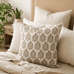 Housse de coussin décorative en coton imprimé à la main style rustique bohème 18x18, vente directe usine, imprimé au bloc, décor vintage - Product Image 3