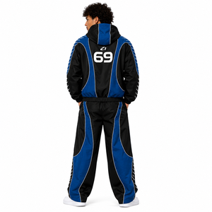 Survêtement en nylon personnalisé de haute qualité avec logo, ensemble de jogging pour homme, coupe-vent cargo zippé, vente en gros, ensemble de jogging imprimé, sweats à capuche USA - Product Image 3