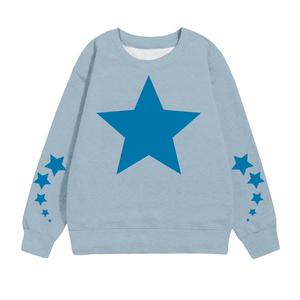 เสื้อสเวตเตอร์คอกลมพิมพ์ลายดาวแขนยาวลำลองผ้าฝ้ายสำหรับเด็กผู้ชายและเด็กผู้หญิงใส่ได้ทุกโอกาสสำหรับฤดูใบไม้ผลิและฤดูใบไม้ร่วงสีเบจสำหรับเด็ก - Product Image 1