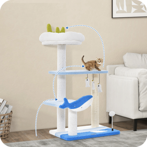 Tiragraffi per Gatti a 3 Livelli a Tema Marino con Centro Attività Multifunzionale XL e Tiragraffi per Gatti - Product Image 4
