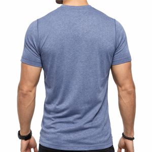 เสื้อยืดออกกำลังกายผู้ชายคุณภาพพรีเมียม สีพื้น สำหรับเล่นกีฬา ฟิตเนส แอคทีฟแวร์ทันสมัย ใส่สบายๆ สำหรับฤดูร้อน ผ้าถัก - Product Image 3