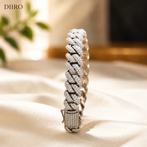 High Quality Cuban 925 Silver Round Diamond Hip Hop Jewelry Iced Out Moissanite Link Chain Bracelet for <b>Men</b> Gift - Product Image 6