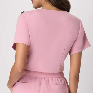 Blusa Médica con Cuello en V para Mujer, Uniforme de Enfermera, Manga Corta, Bolsillo con Cremallera, Ropa de Trabajo para Hospital y Centro de Salud, OEM - Product Image 2