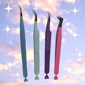 Fiber Tip Tweezers Stainless Steel Precision <b>Toothed</b> Eyelash Extension <b>Tools</b> - Product Image 4