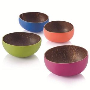Bol en coquille de noix de coco naturelle polie et laquée, écologique, fait main, moderne, décoratif, pour servir des fruits et des salades, biologique, végétalien - Product Image 4