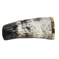 Verre à boire Viking fait main en corne de buffle naturelle, avec bordure en laiton, écologique, durable, tasse à bière médiévale inspirée de la mythologie nordique
