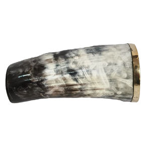 Jarra de Cerveza Vikinga Hecha a Mano, de Cuerno Natural de Búfalo con Borde de Latón, Ecológica y Duradera, Copa Medieval de la Mitología Nórdica - Product Image 5