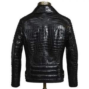 <b>Men's</b> Black Embossed PU Leather Moto Biker <b>Jacket</b> O-Neck Zipper Closure Slim Fit Regular Length Winter Wear Windproof England - Product Image 2