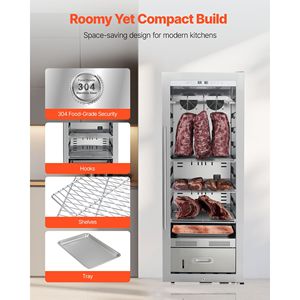 Frigorifero di Precisione per Stagionatura a Secco di Bistecche e Carne, Indipendente, 232 LBS, Controllo Preciso di Temperatura e Umidità - Product Image 4