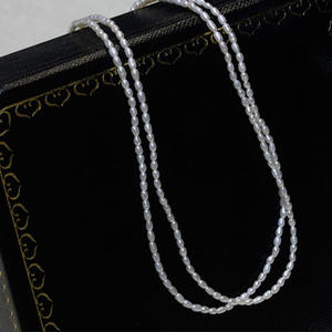 Collier ras du cou en argent pur avec perles de millet d'eau douce à double couche pour femmes françaises, chaîne courte pour clavicule, collier superposé - Product Image 2