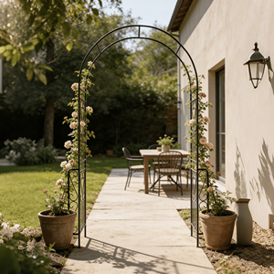 Arco da Giardino in Metallo W55 X H94.5, Pergola per Piante Rampicanti e Supporto per Rose, Recinzione e Cancelli - Product Image 3