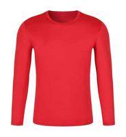 T-shirts décontractés pour hommes en jersey 100% coton, manches longues, col rond, écologiques, séchage rapide, printemps