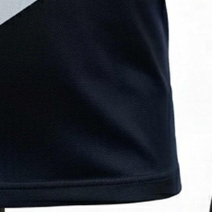 Camiseta de Manga Corta con Cuello Redondo y Estampado Geométrico Azul y Negro para Hombre, de Secado Rápido, Tejido Deportivo, Corte Regular - Product Image 4