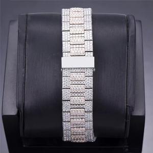 Luxury Men's Square Diamond Watch 41mm Analog Quartz <b>Chronograph</b> Sapphire Crystal Deployment Clasp Stainless Steel Band - Product Image 3
