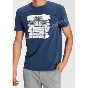 Camiseta de Manga Corta para Hombre, 240 GSM, 100% Algodón, Lavado Ácido, Color Sólido, Corte Regular, Cuello Casual, Transpirable, Ligera, de Secado Rápido - Product Image 3