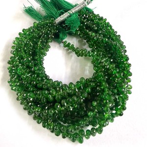 Perles en forme de goutte d'eau certifiées CMA vertes naturelles 3x5-5x6mm, brin de 8 pouces, pierres précieuses facettées pour la fabrication de bijoux, bracelet Jaipurgemshouse - Product Image 3