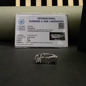 แหวนเพชรสลักชื่อตามสั่ง รับรองโดย IGI แหวนเงินแท้ 925 ชุบเงิน DOPE JEWELLS สำหรับทุกโอกาส - Product Image 6