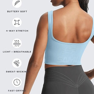 Sujetador Deportivo de Alta Sujeción para Mujer, Transpirable, de Secado Rápido, Ecológico, con Diseño Simple en la Parte Delantera, Venta al Por Mayor - Product Image 5