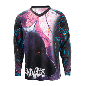 Custom Breathable Plus Size Heat-Transfer Printed Motocross MX BMX <b>Road</b> Mountain MTB BMX Racing Jersey - Product Image 1