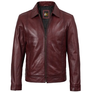 5KINGZ SPORTS Men's Water Resistant Windproof Anti-Bacterial PU Leather Winter <b>Jacket</b> with <b>Mandarin</b> <b>Collar</b> and Sherpa Lining - Product Image 1