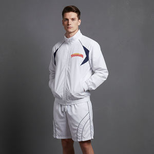 Nouvel ensemble de survêtement 2 pièces pour homme, couleur unie tendance avec passepoil, 100% coton, coupe oversize, veste à épaules tombantes, longueur genou, style streetwear - Product Image 1