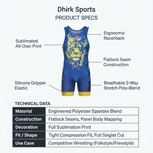 Singlet de Lucha Libre Personalizado con Estampado Completo para Jóvenes, Diseño de Sublimación para Niños y Niñas - Product Image 5
