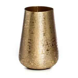 Vase en laiton artisanal élégant, finition or martelé, décoration de table moderne à prix avantageux - Product Image 1
