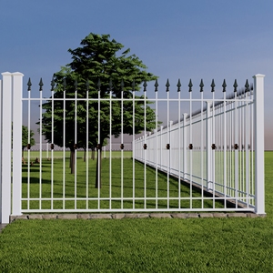 Modern Wrought Iron Fencing Clean Vertical <b>Bars</b> Powder Coated Eco-Friendly for Villas Offices Gardens Contemporary Exteriors - Product Image 1