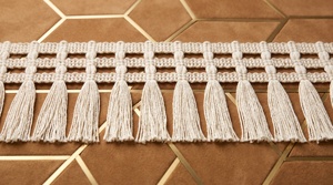 Bordure décorative en tissu à franges de coton blanc pour la finition des textiles de maison - Product Image 5