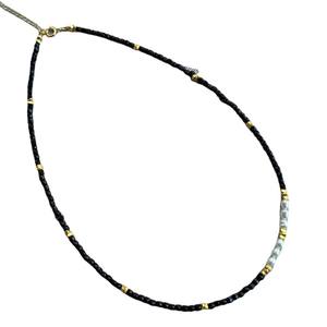 Collier en argent S925 noir haut de gamme avec cristaux pointus, perles d'eau douce dorées éclatées et perles de millet, style frais et élégant - Product Image 5