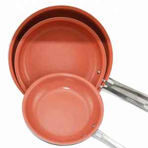 Juego de Sartenes de Hierro con Revestimiento de Acero Inoxidable, Antiadherentes, Resistentes al Calor, Compatibles con Inducción, con Mango de Plástico, Capacidad de 1-2L, para Cocina - Product Image 1