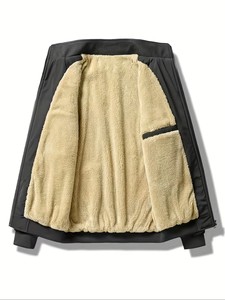 Veste en polaire vert olive pour homme, col à capuche, automne-hiver, vêtements décontractés pour l'extérieur, réversible, coupe-vent, respirante, écologique - Product Image 4