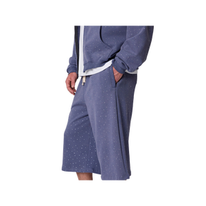Shorts Capri pour Homme en Toile Bleue avec Logo sur le Devant, Taille à Cordon, Décontracté, Respirant, Tricoté, Taille Mi-Haute - Product Image 6