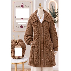 Pulls 100% acrylique ou coton, calibre 12, pour femmes, très tendance, style décontracté, pour la saison hivernale, fournisseur du Bangladesh. - Product Image 2