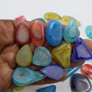 Piedras de Cuarzo Druzy Solar Hechas a Mano de Alta Calidad, Corte Ovalado, Corte Pera, Mixtas, Certificadas por Terceros, para Fabricación de Joyería al por Mayor - Product Image 1