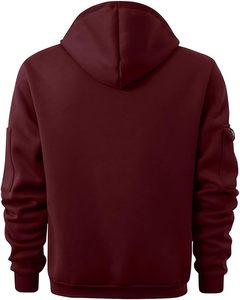 ชุดเซ็ตเสื้อฮู้ดและกางเกงวอร์มผู้ชายผ้าฟลีซสำหรับฤดูหนาว มีกระเป๋าหลายช่อง ซิป ติดกระดุม  แบบ 2 ชิ้น  สามารถสั่งทำพิเศษได้ - Product Image 4