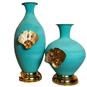 Handmade Brass Art Vase <b>Tall</b> Flower Vase Home Decor Modern Multi Color Metal Vase Design Set Wedding Decoration Flower Pot - Product Image 2