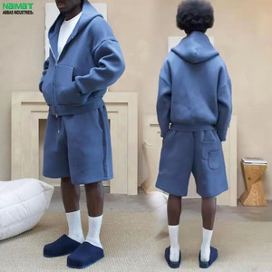 Conjunto de Sudadera con Capucha y Pantalones Cortos de Color Sólido para Hombre de Naimat Abbas Industries, Ropa Casual de Verano, Tejido Transpirable - Product Image 4