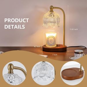 Lampe chauffe-bougie à intensité variable en laiton antique avec minuterie, pot à cire fondante, idéale pour la fête des Mères, un anniversaire ou comme idée cadeau de Noël - Product Image 4