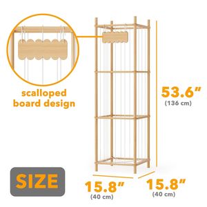 Organizzatore in Legno di Grande Capacità per Animali di Peluche dei Bambini, Gabbia Portaoggetti per Giocattoli da Sala Giochi - Product Image 4