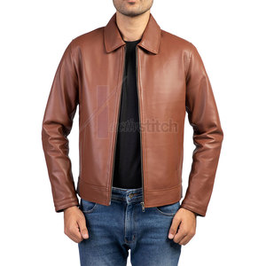 Chaqueta de Invierno de Cuero y Lona de Diseño Personalizado, Color Sólido, Logotipo Frontal para Hombre, Ecológica - Product Image 3