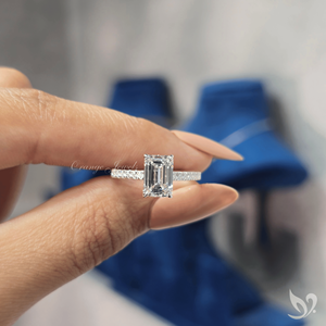 2 Carat <b>Emerald</b> Cut Lab Grown Diamond Engagement <b>Ring</b> IGI Certified 10K White Solid Gold Luxury Anniversary Wedding Gift - Product Image 5