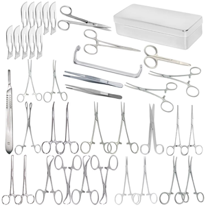Juego de Instrumentos Quirúrgicos Veterinarios Básicos de Acero Inoxidable, 41 Piezas, para Cirugía Mayor, Laparotomía General, Pediátrica y Torácica Menor - Product Image 1