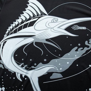 Camiseta de Pesca para Hombre, Cómoda, con Logotipo Personalizado, 100% Poliéster, de Secado Rápido, para Uso en Verano - Product Image 5