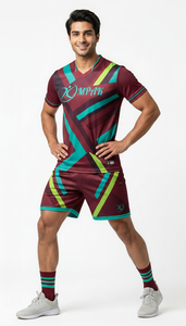 Ensemble maillot et short de volley-ball vert forêt personnalisé en gros, OEM, anti-humidité, uniforme d'équipe, vêtements de sport par sublimation - Product Image 4