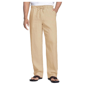 Pantalones Casuales de Lino para Hombre, de Primera Calidad, Ligeros, Antiarrugas, Impermeables y de Secado Rápido, Venta Mundial, Precio de Mercado Confiable - Product Image 1
