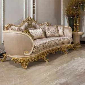 Sofá Seccional en Forma de L de Lujo, Duradero, Estilo Plaza, Muebles Tallados Antiguos Europeos para Apartamento, Hotel, Sala de Estar - Product Image 2