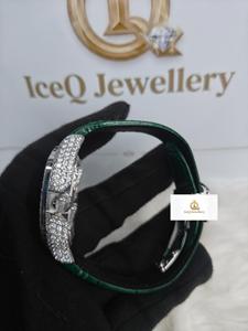 Montre-bracelet carrée Moissanite Iced Out Hip Hop, montre-bracelet tendance avec pierres étincelantes VVS, montre-bracelet Moissanite Diamant Hip Hop Bling - Product Image 2