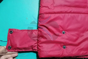 ORCAFITS Custom <b>Thin</b> <b>Puffer</b> <b>Jacket</b> with Stand Collar Red Hooded <b>Puffer</b> <b>Jacket</b> Long Winter Coat With Patch Design Windproof - Product Image 4